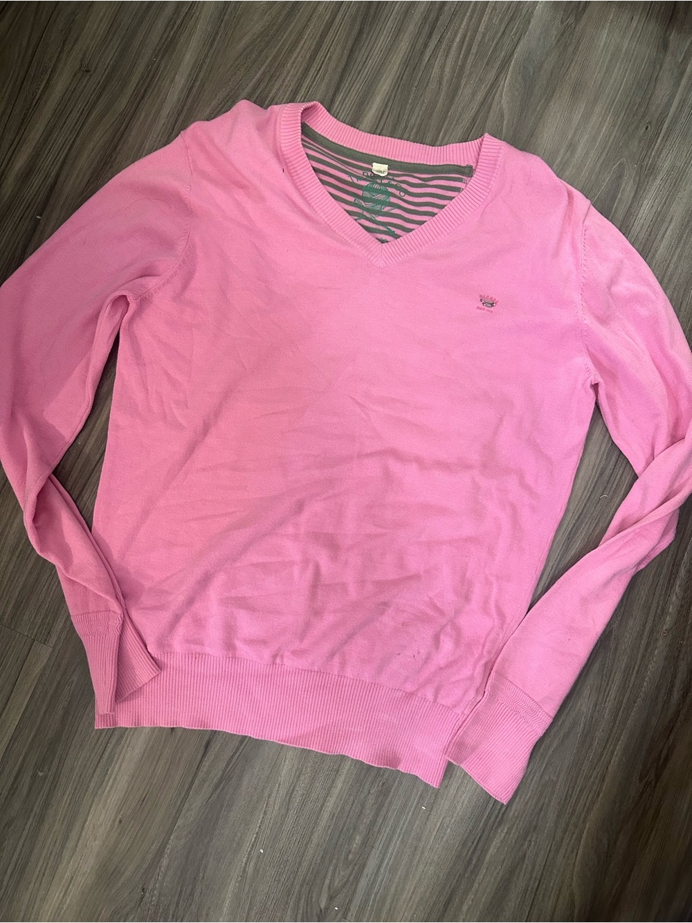 Diesel Men's V-Neck Sweater in Bright Pink - Picture 2 of 10